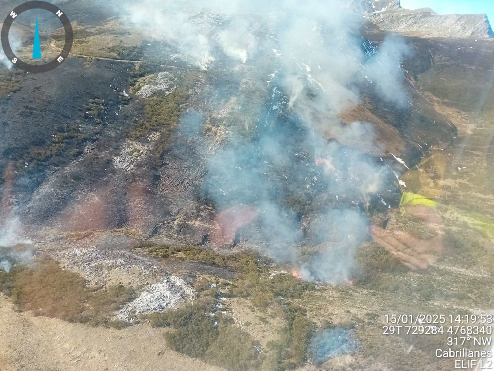 Imagen del incendio de La Cueta.