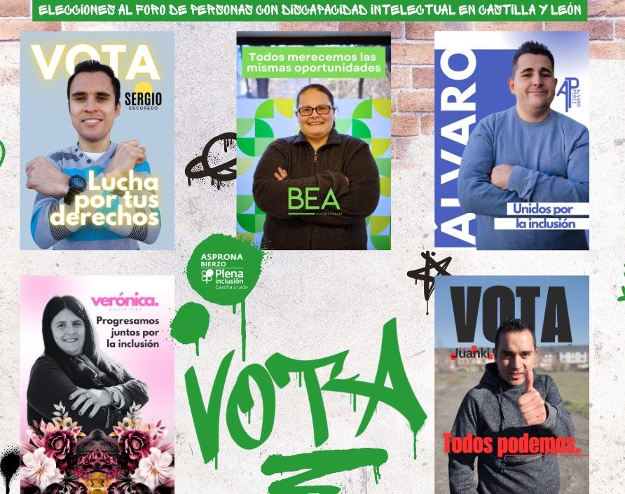 Cartel con todos los candidatos.
