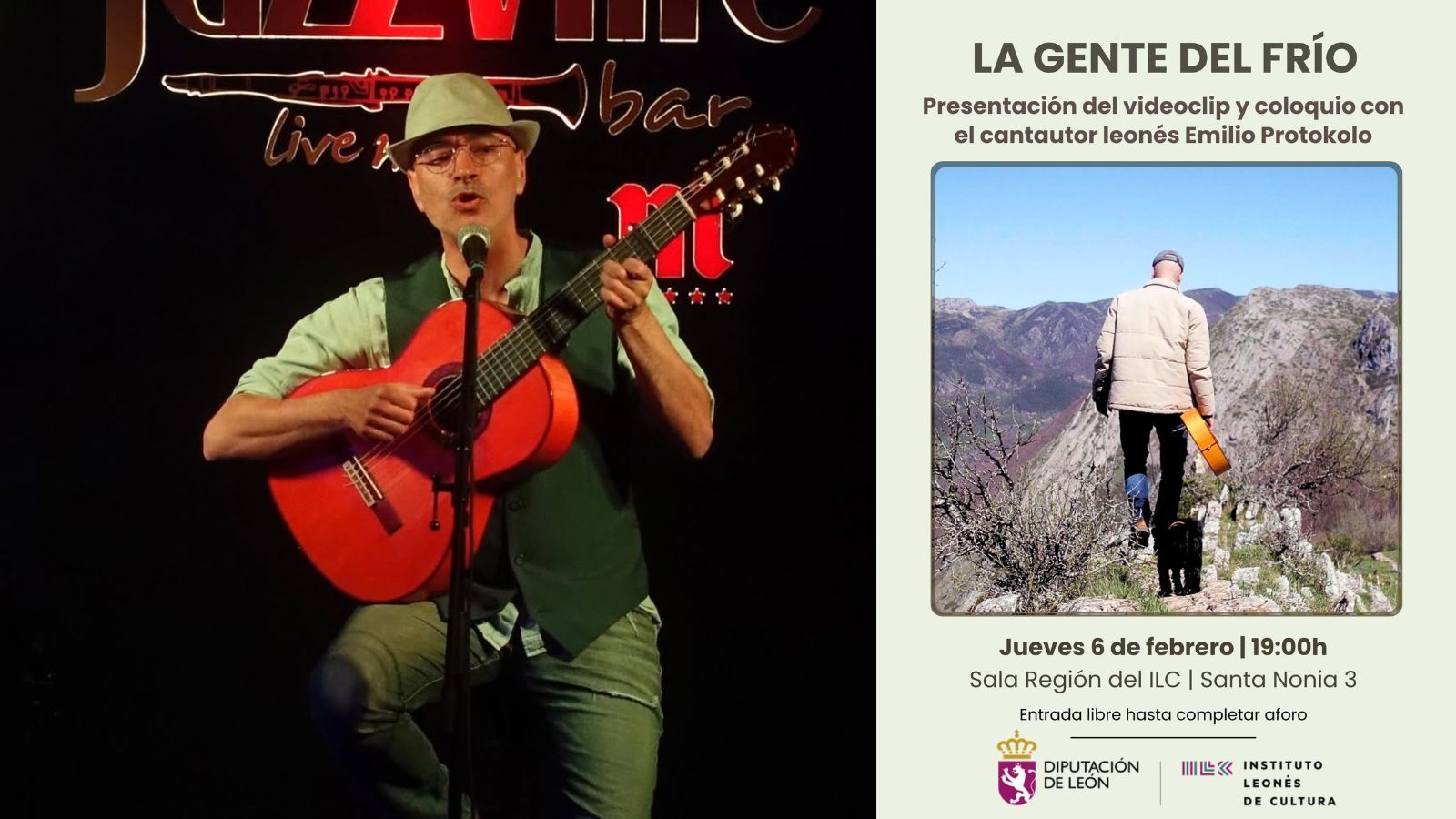 Emilio Protokolo en una imagen de su cuenta de instagram y el cartel del evento en el ILC. | L.N.C.