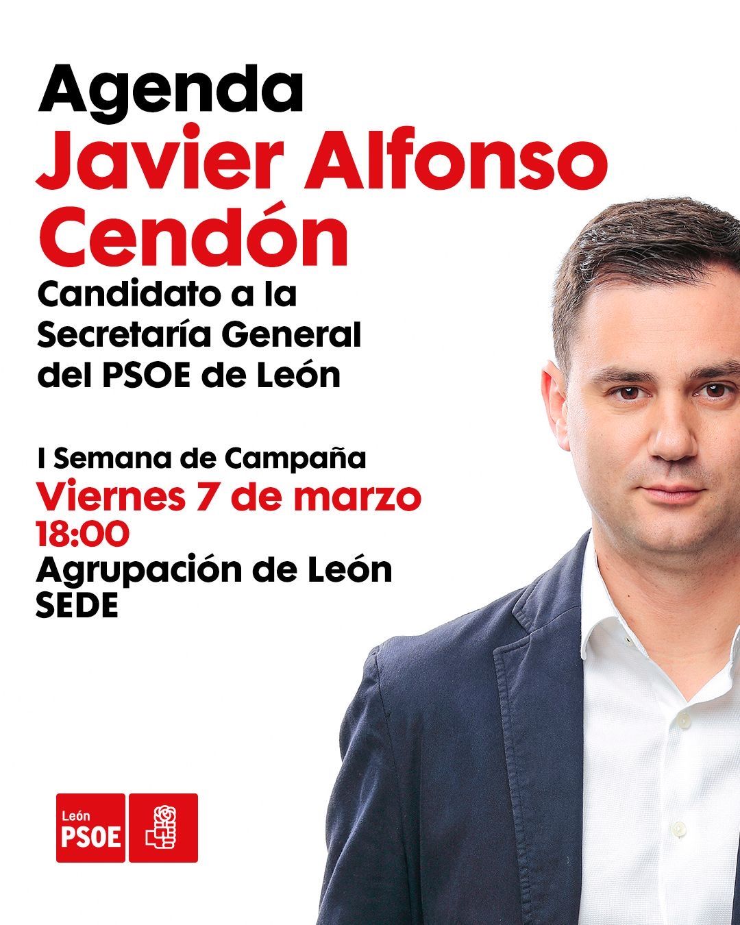 Javier Alfonso Cendón iniciará este viernes, 7 de marzo, un recorrido por todas las agrupaciones socialistas de la provincia. L.N.C.