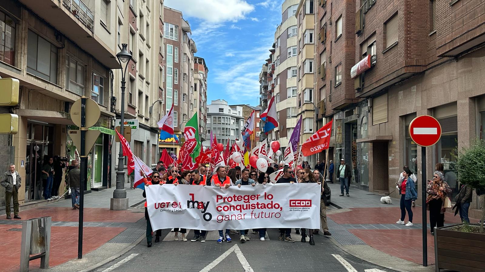 Manifestación del 1 de mayo en Ponferrada.