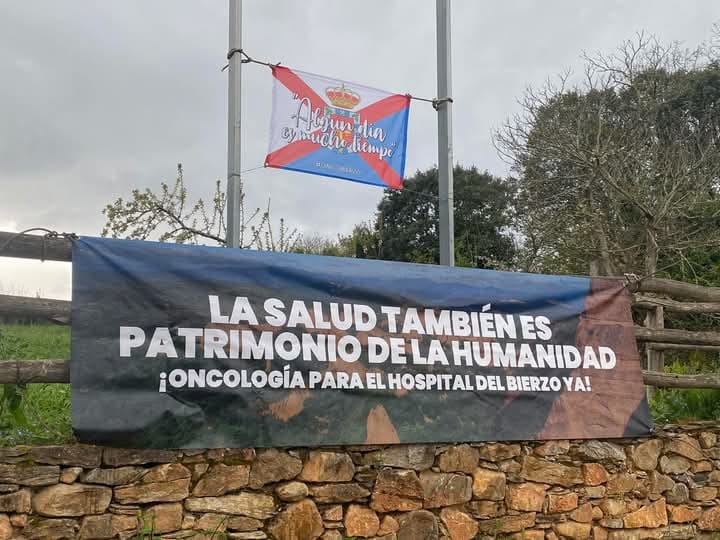 Nueva pancarta de Oncobierzo en Las Médulas.