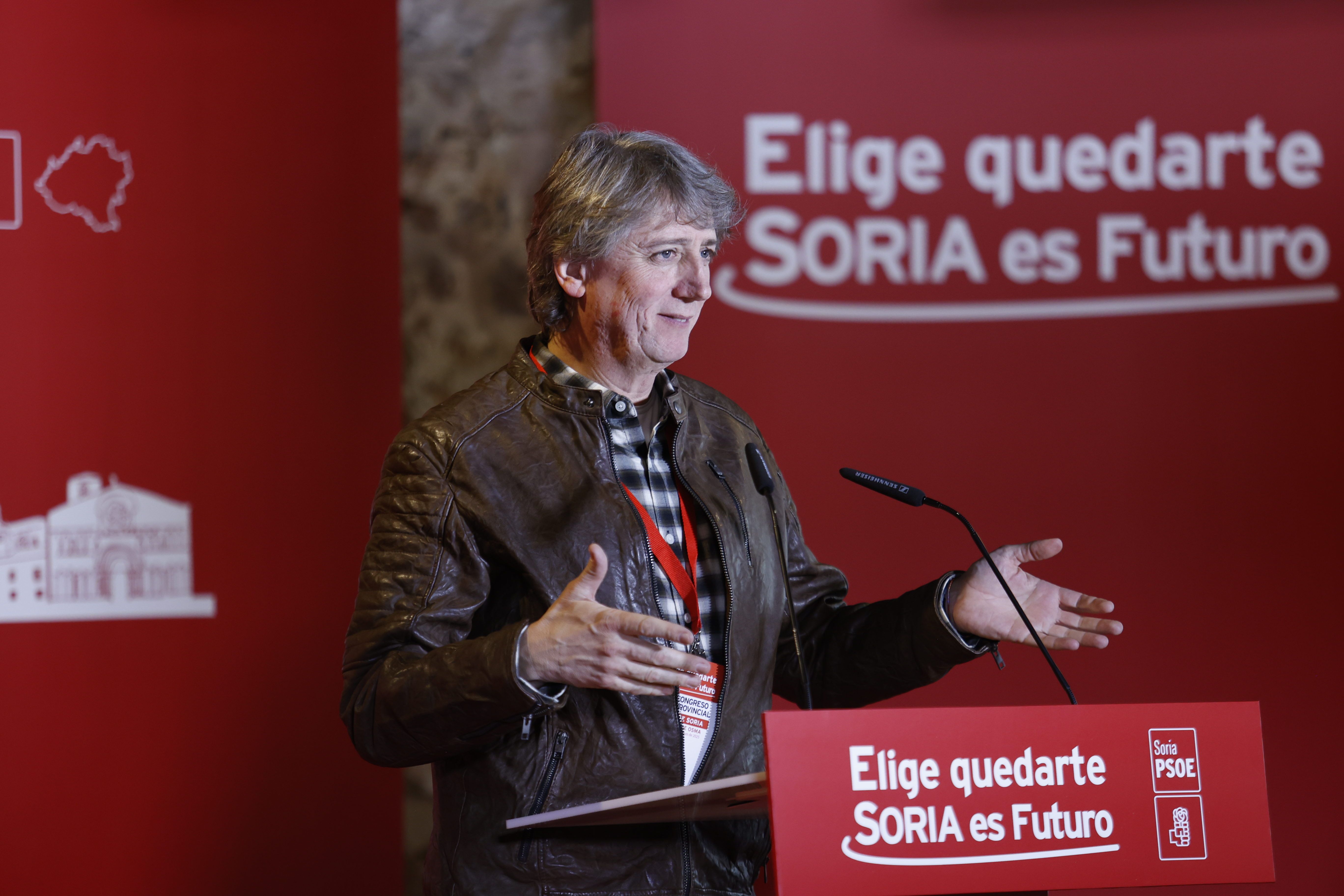 El secretario general del PSOE de Castilla y León, Carlos Martínez, este sábado en Soria. | ICAL