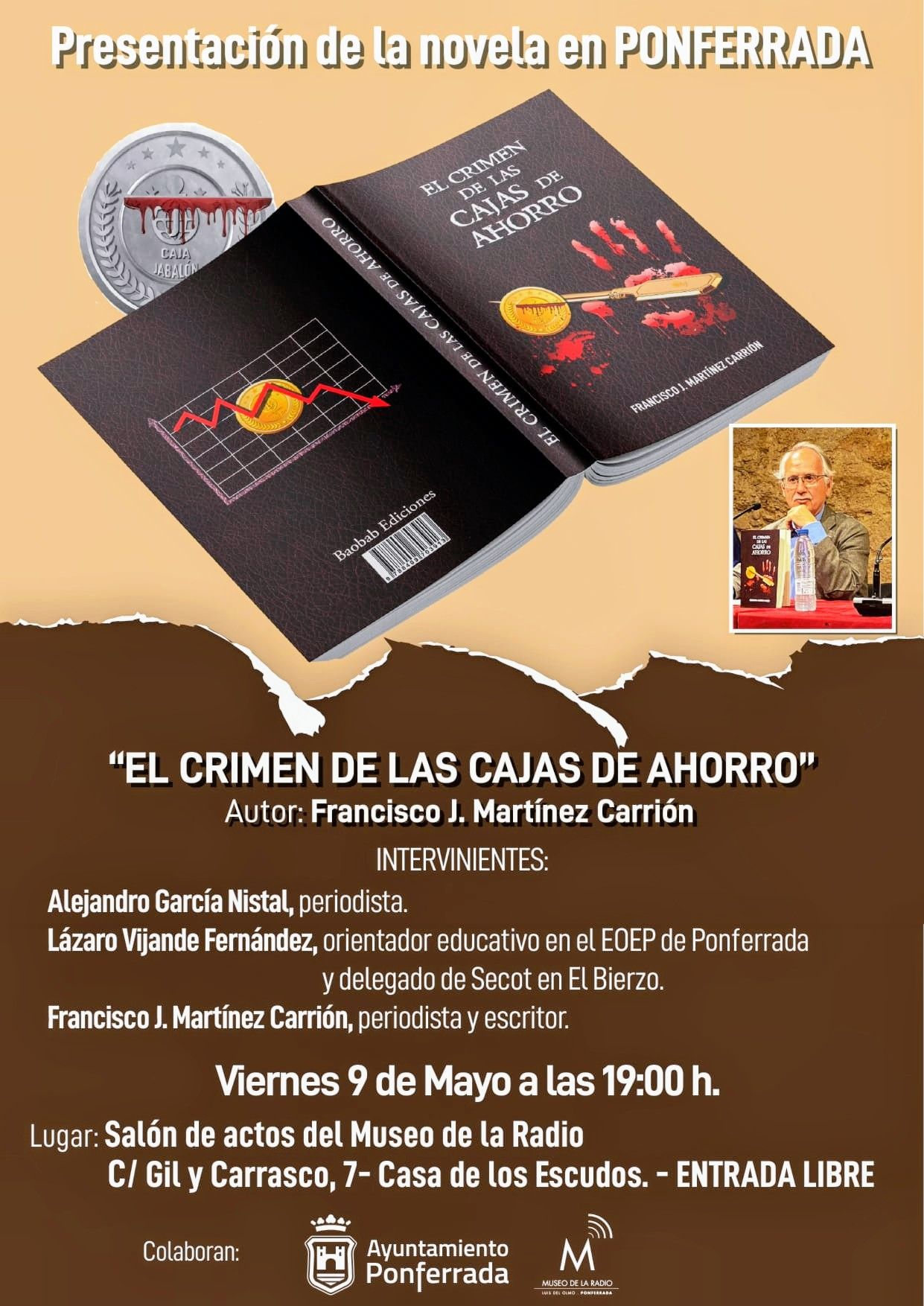 Cartel de la presentación del libro en Ponferrada.