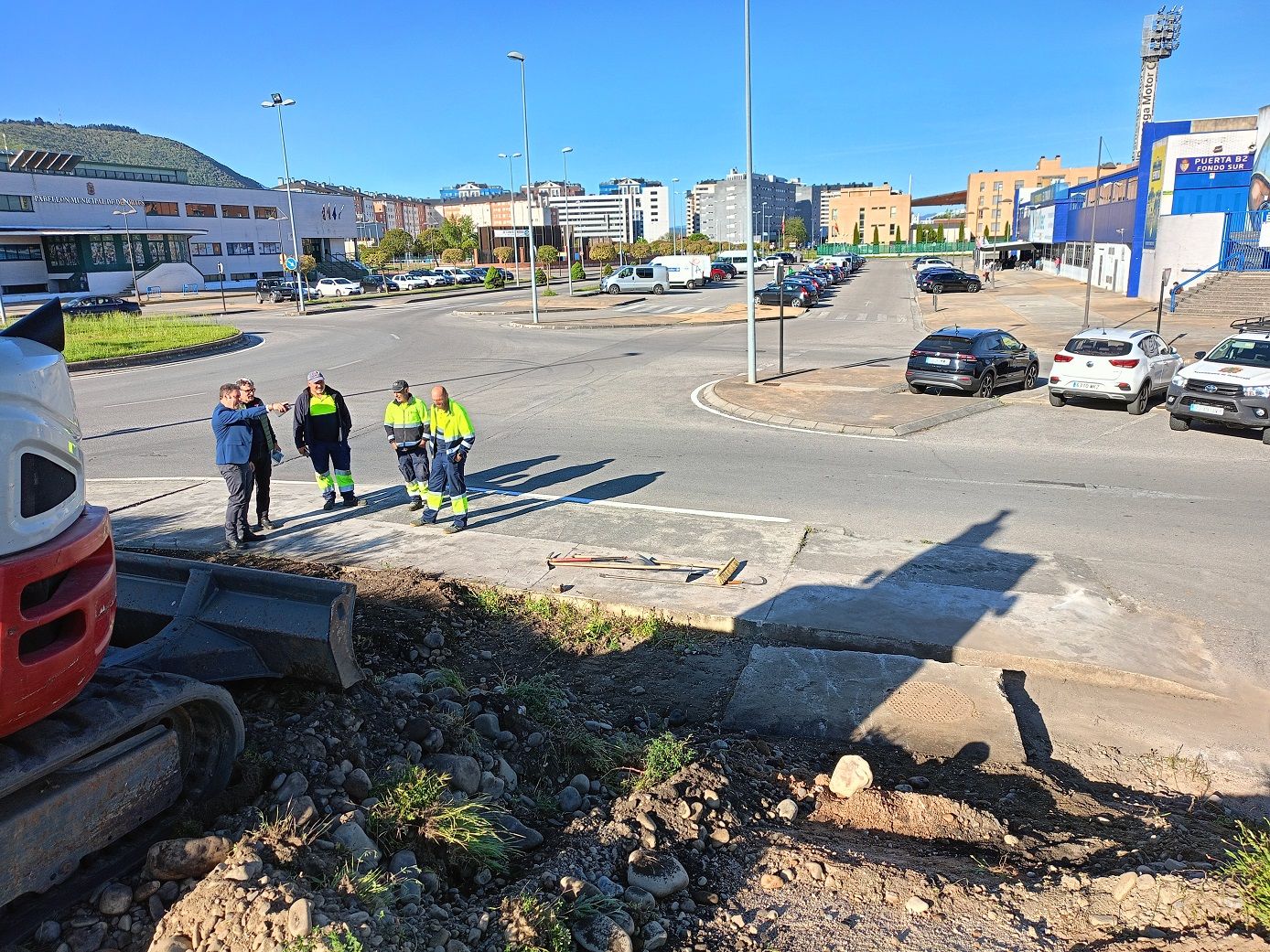 Zona en la que se ha creado una nueva rampa.