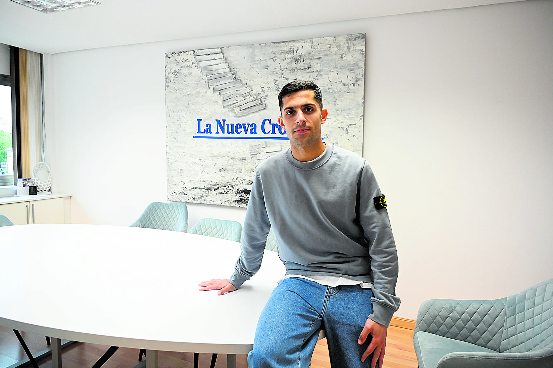 El mediocentro de la Cultural, Bicho, durante la entrevista en la sede de La Nueva Crónica. SAÚL ARÉN