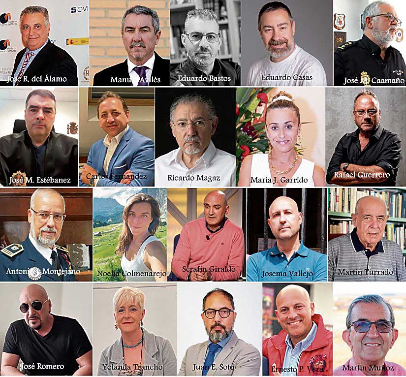 Los 25 autores de los relatos que recoge el volumen ‘Detrás del crimen’. | L.N.C.