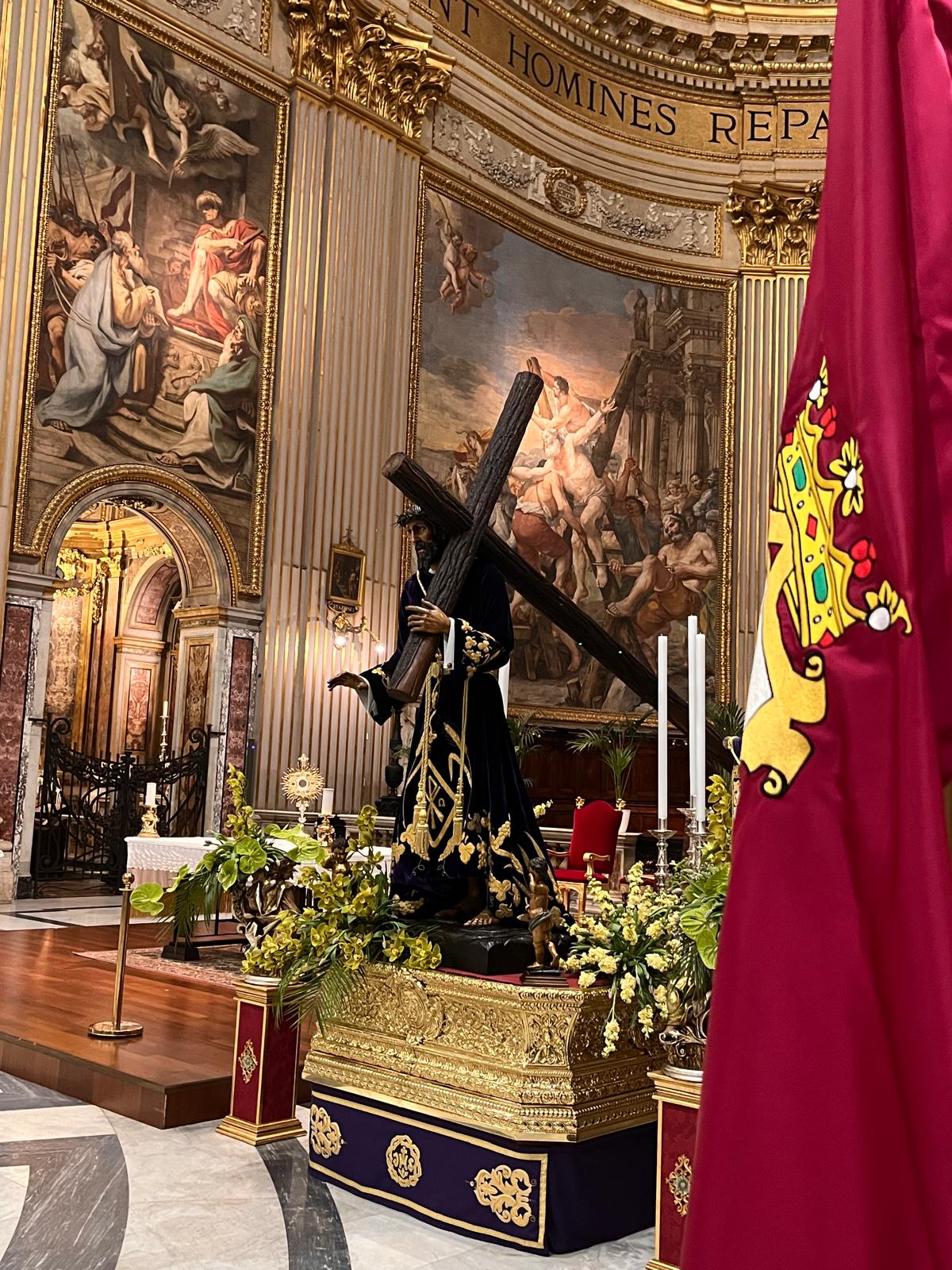 El Nazareno, expuesto en besapié este viernes en Roma. | COFRADÍA DE JESÚS