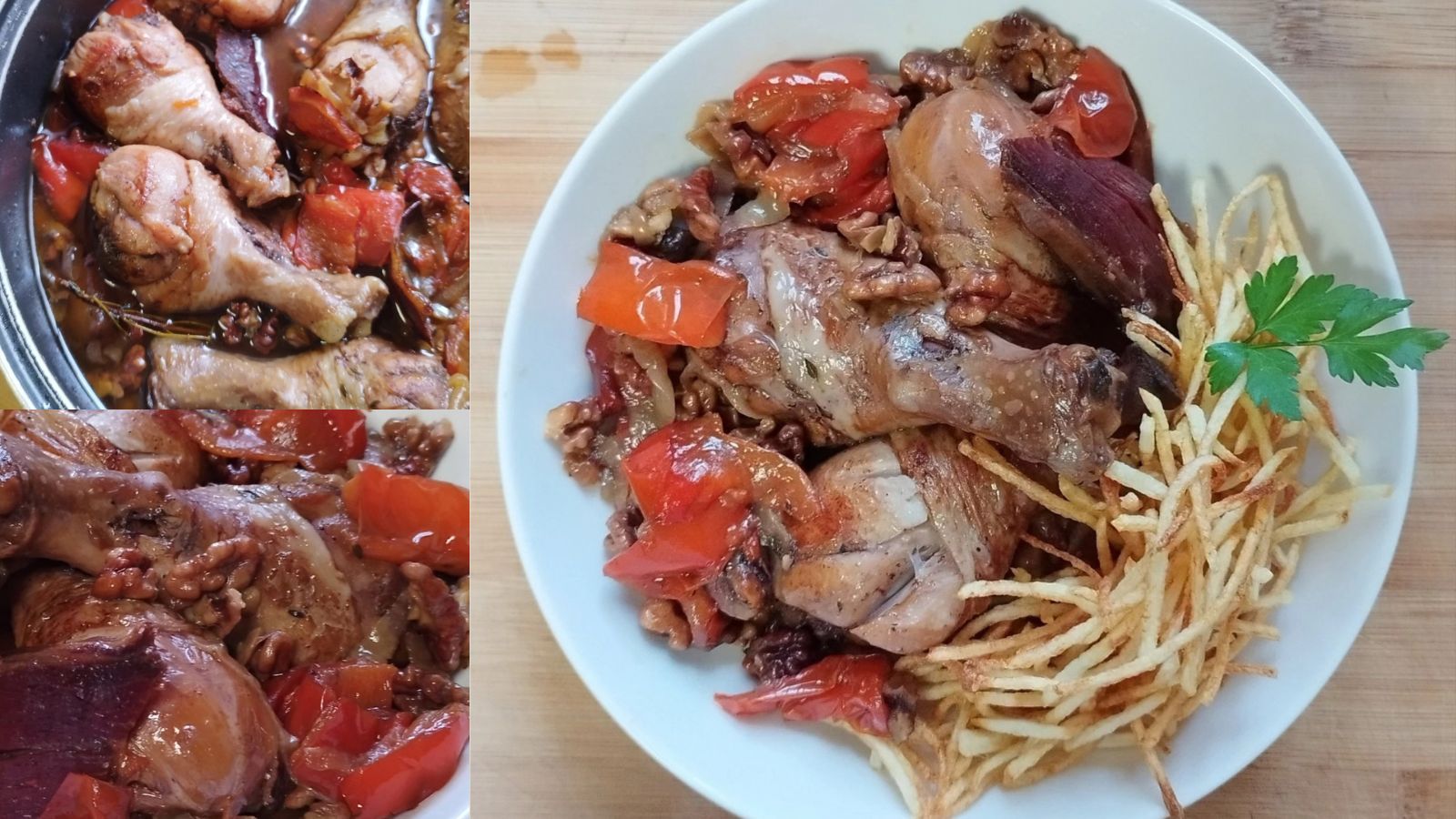 La receta de jamoncitos de pollo con nueces y pimientos rojos de Marcelo Ramón. La receta de jamoncitos de pollo con nueces y pimientos rojos de Marcelo Ramón.