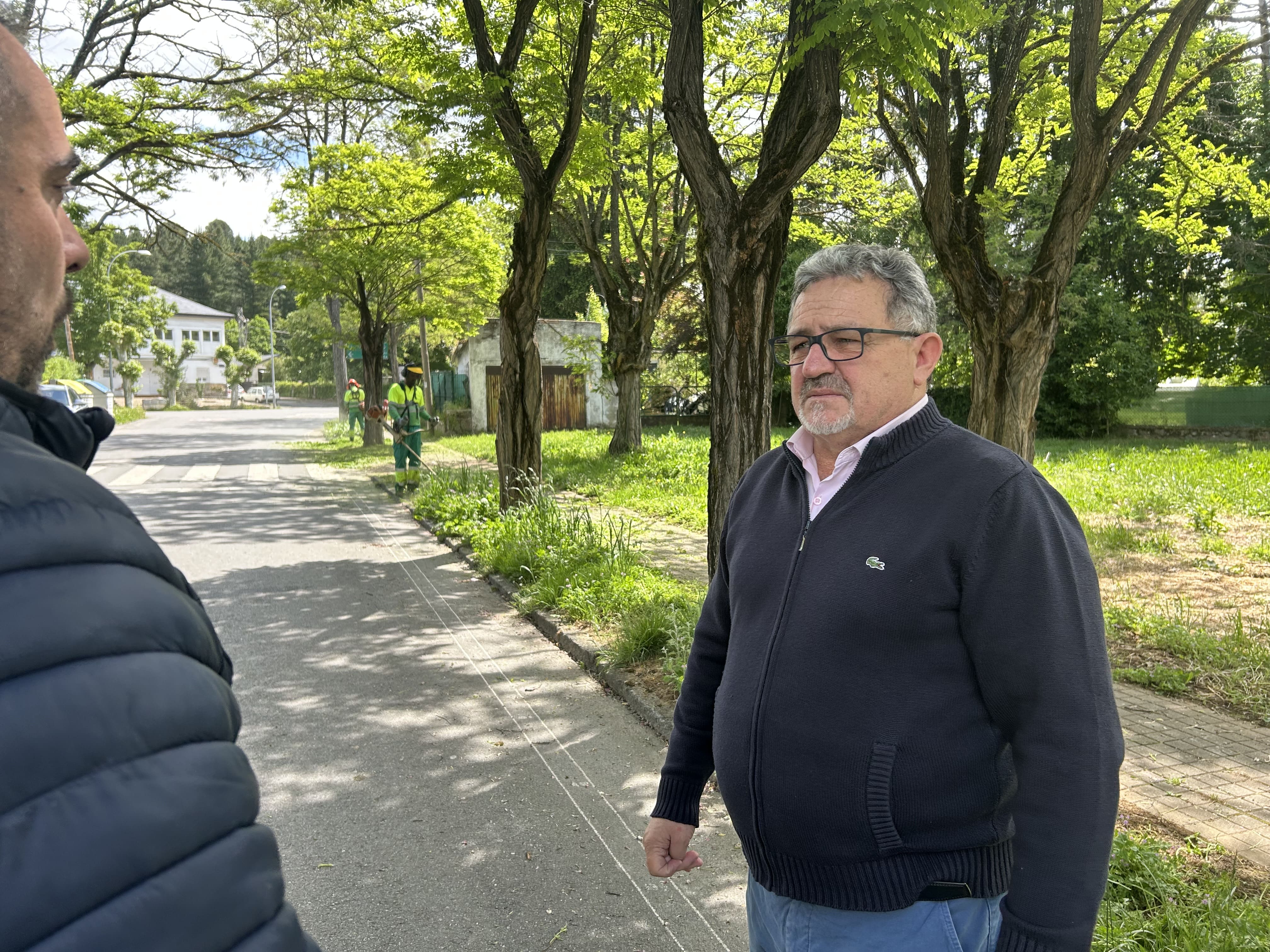 El concejal Carlos Fernández en Compostilla.