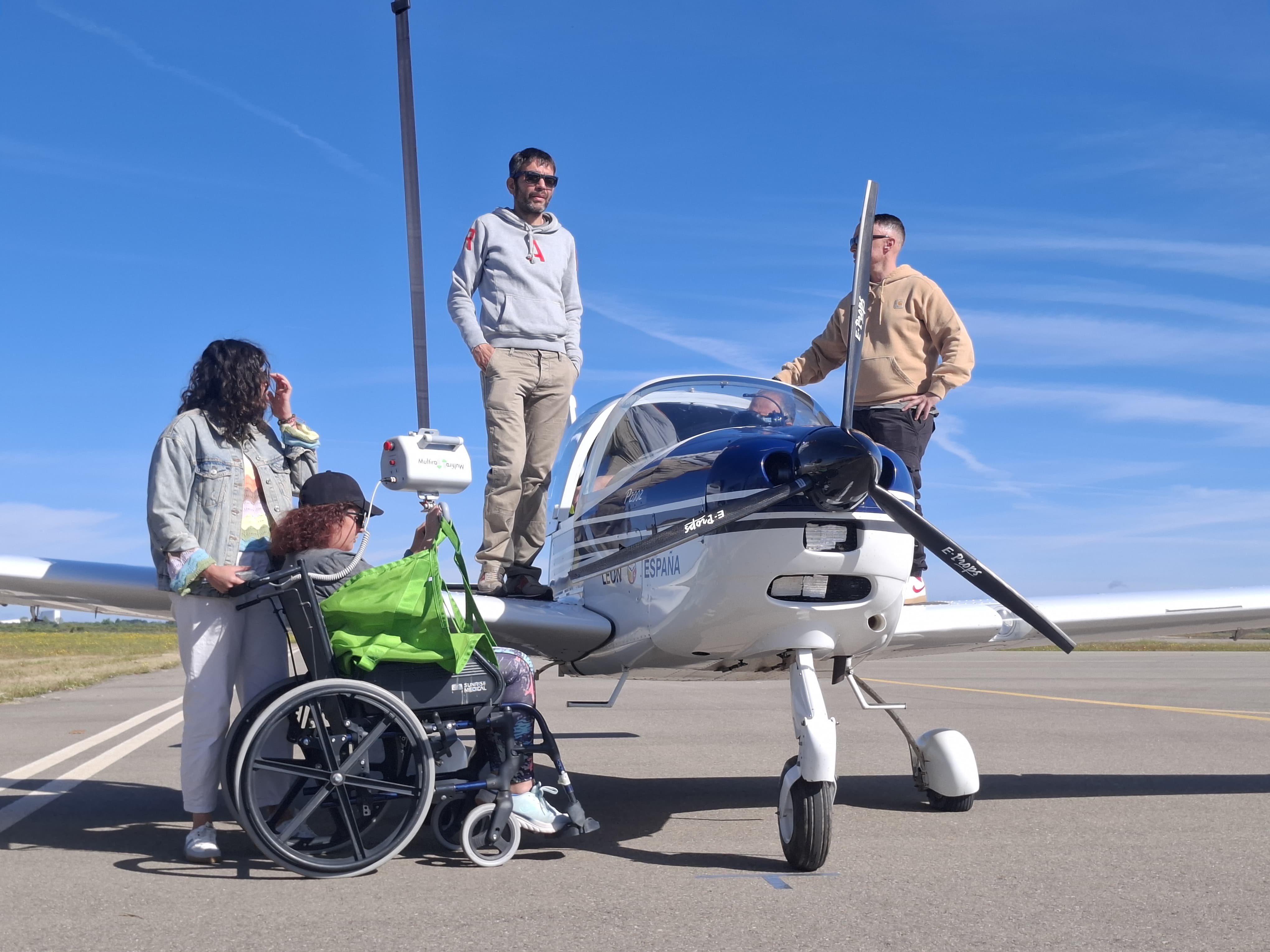 Un instante de la jornada de vuelo adaptado.