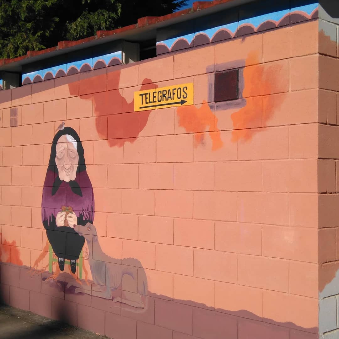 El mural realizado en La Bañeza por Fidalgo, ‘La muerte de los pueblos’.