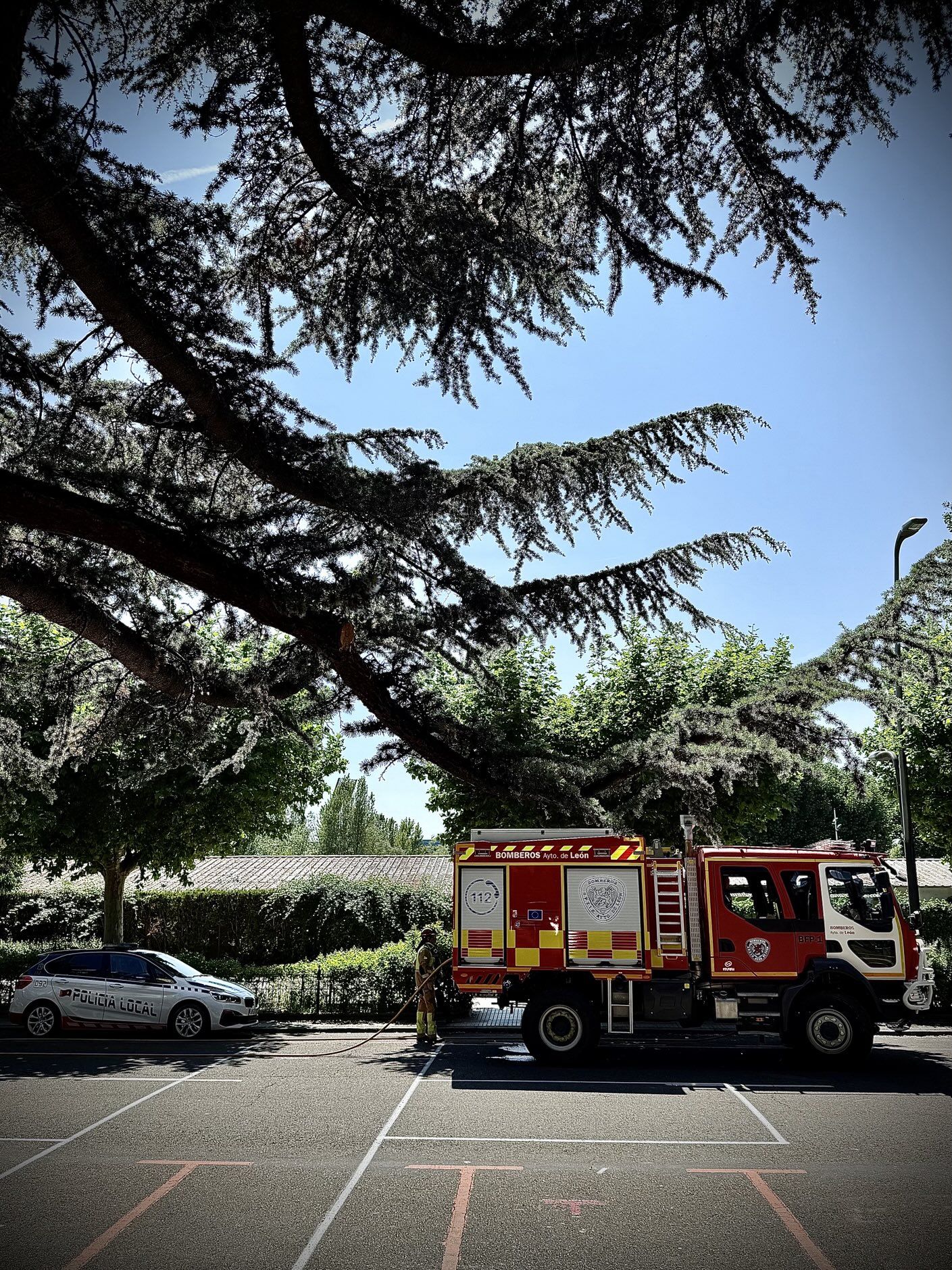 Imagen del conato de incendio. |BOMBEROS DE LEÓN Imagen del conato de incendio. |BOMBEROS DE LEÓN