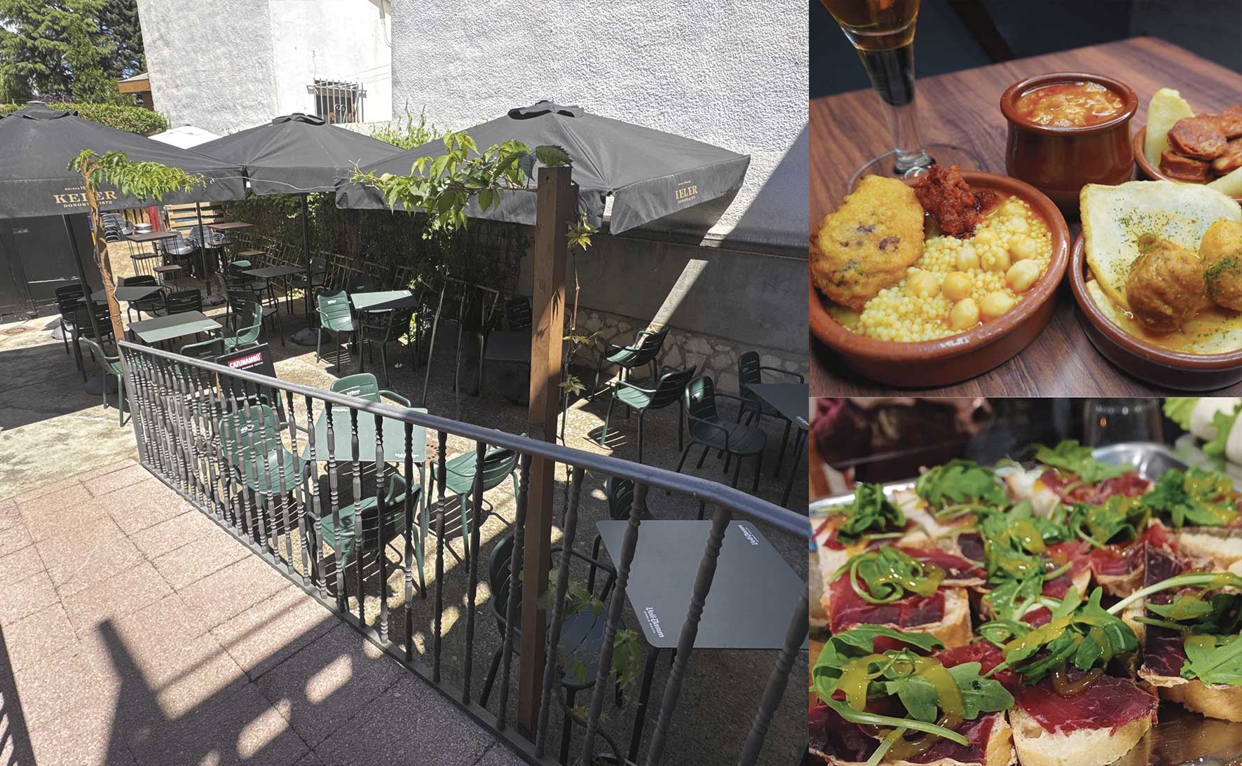 La terraza y algunas de las propuestas gastronómicas del bar. | L.N.C.