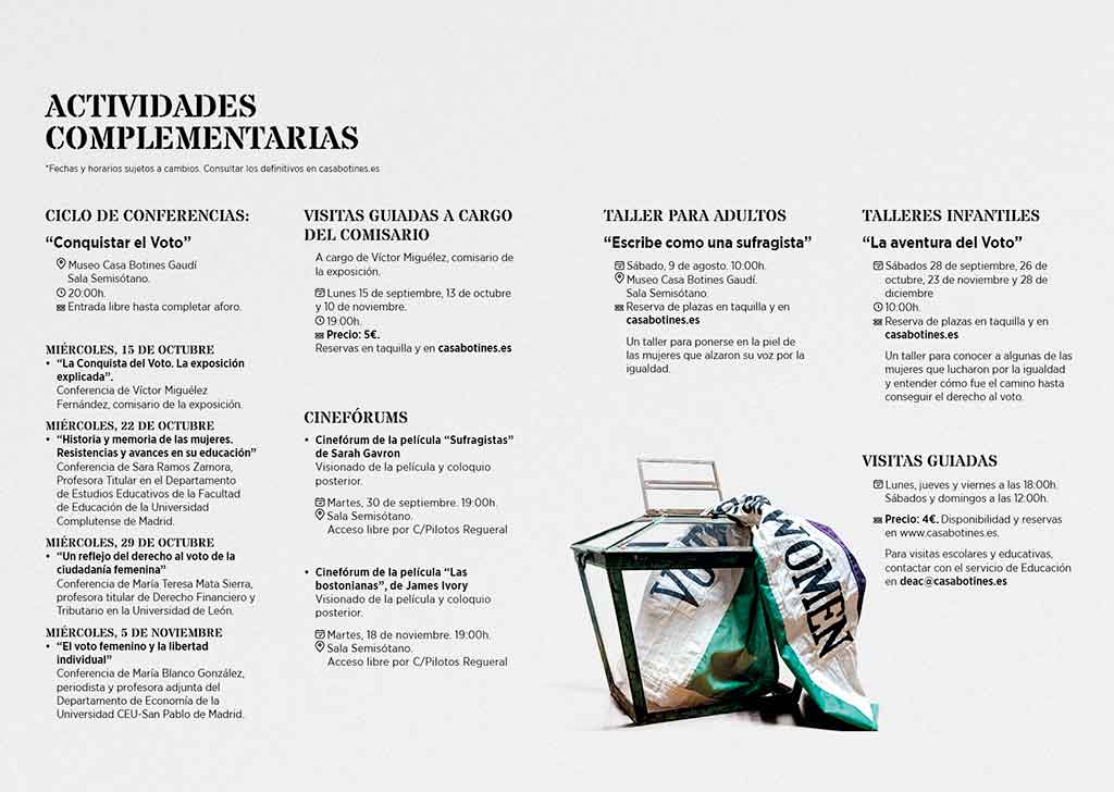 Las actividades complementarias a la exposición. Las actividades complementarias a la exposición.