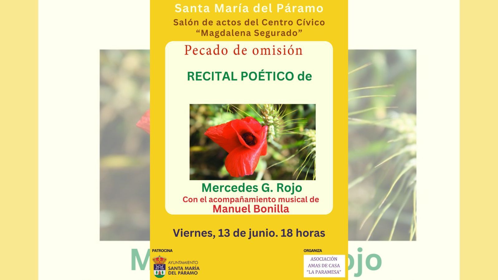 Mercedes G. Rojo y Manuel Bonilla recalan este viernes en Santa María del Páramo.