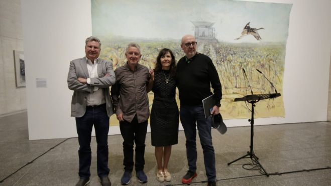 Un insatnte de la inauguración de 'El bramido de la tierra'. FERNANDO OTERO Un insatnte de la inauguración de 'El bramido de la tierra'. FERNANDO OTERO