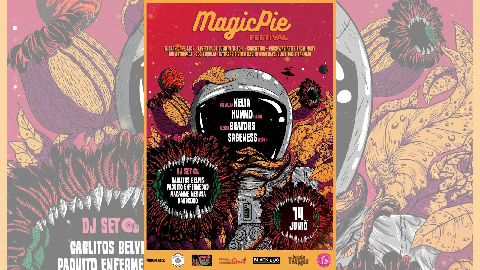 El cartel del festival Magic Pie que tendrá lugar este sábado en El Gran Café de León.