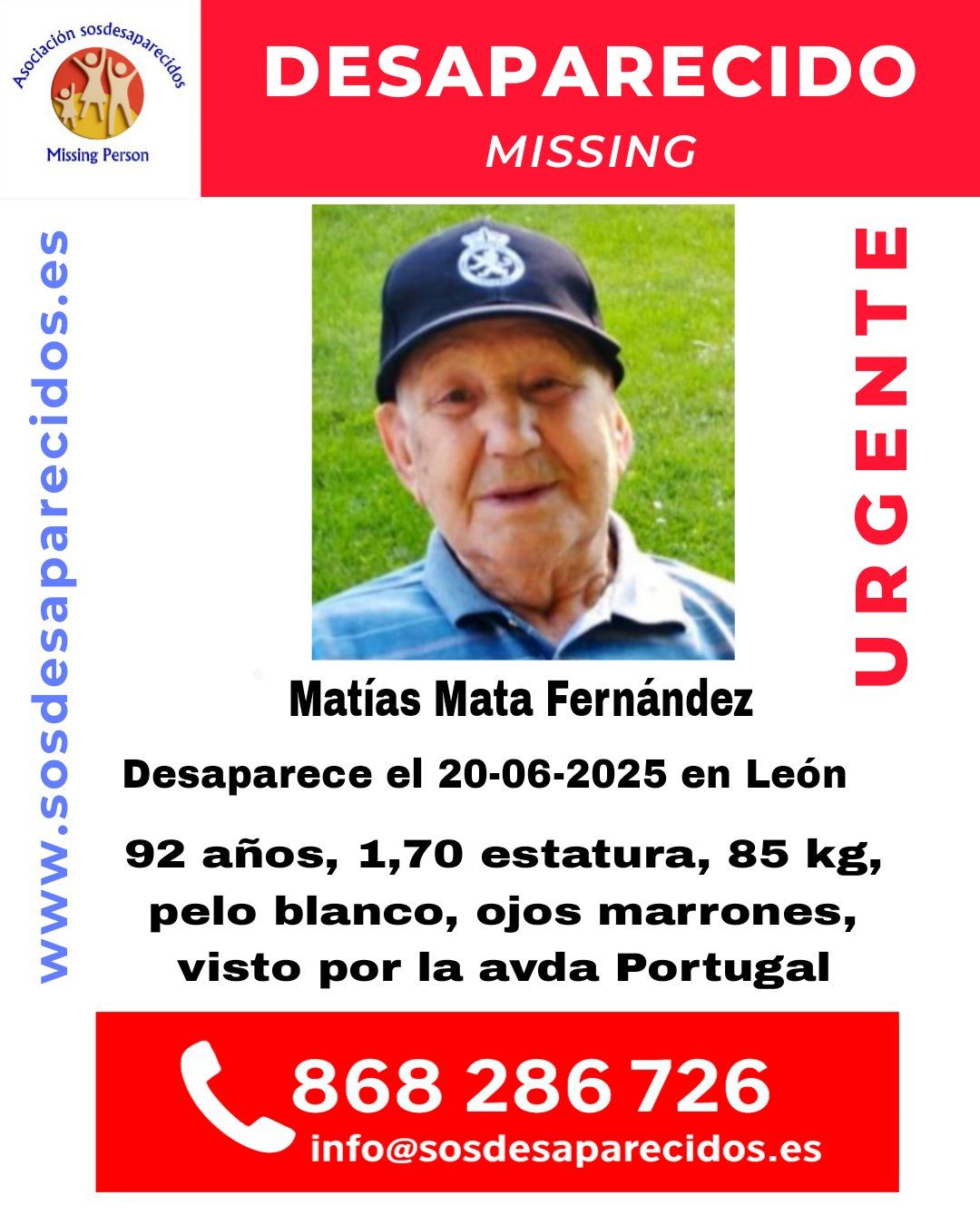 Cartel de búsqueda de Matías Mata.