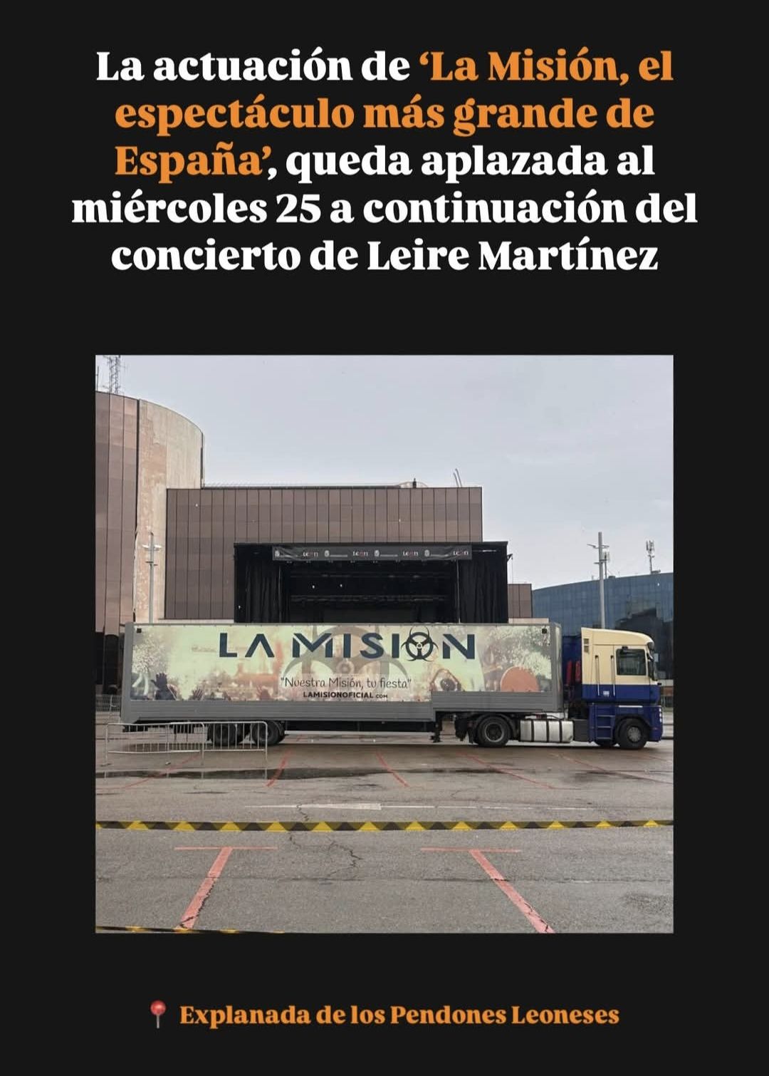 El Ayuntamiento confirma el aplazamiento de la actuación de La Misión.