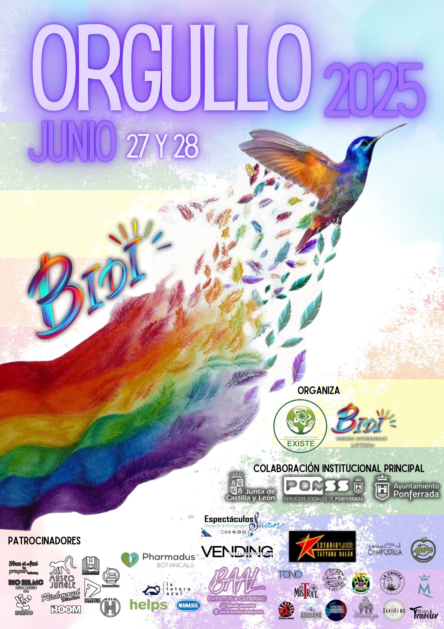 Cartel de la convocatoria del Día del Orgullo en Ponferrada. 