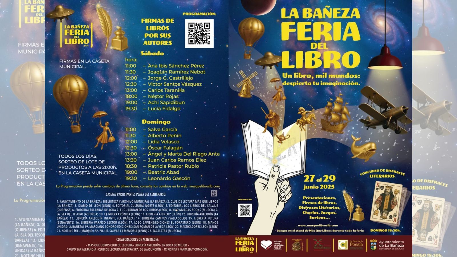 La programación del sábado y el domingo en la Feria del Libro de La Bañeza.