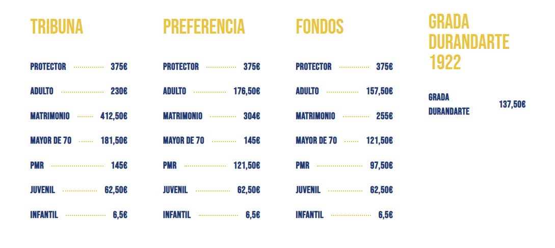 Precios abonos Ponferradina 25 26