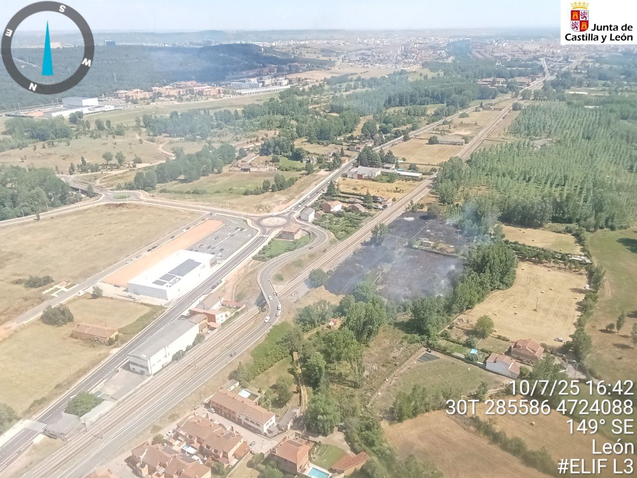 Imagen del incendio cuando ya se había controlado, una hora después de originarse. | JCYL 