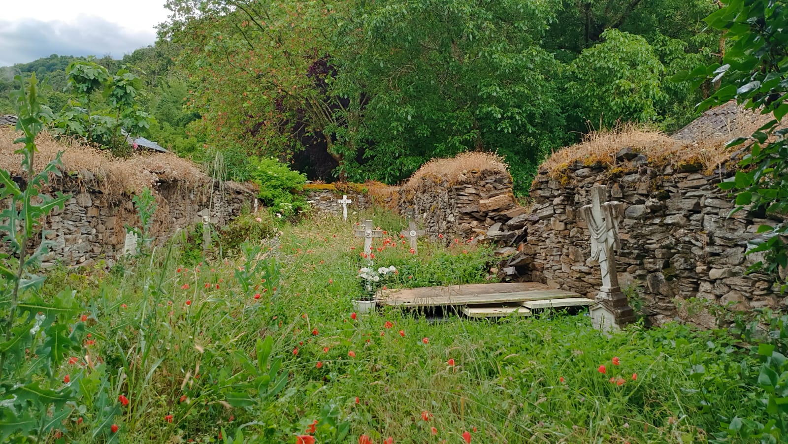 Estado actual del cementerio del pueblo ponferradino de Valdefrancos.