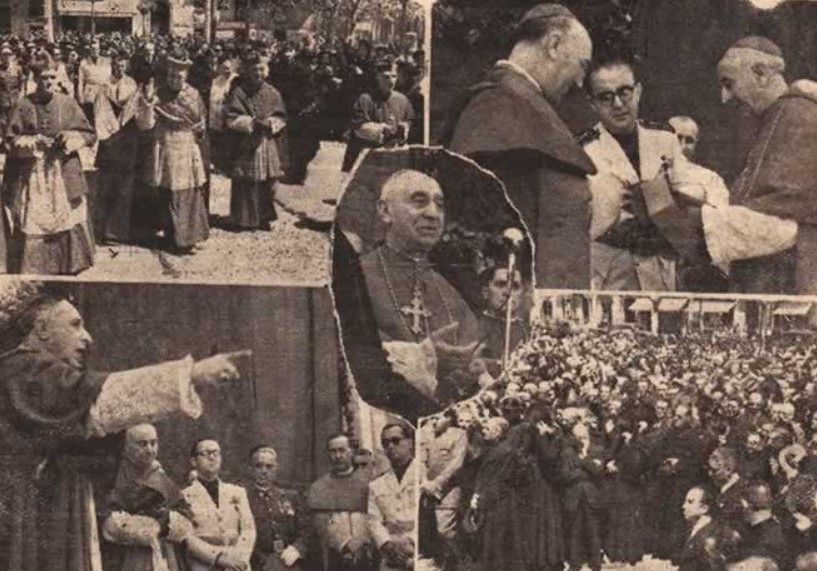 Montaje de actos en los que participa el leonés obispo de Calahorra.