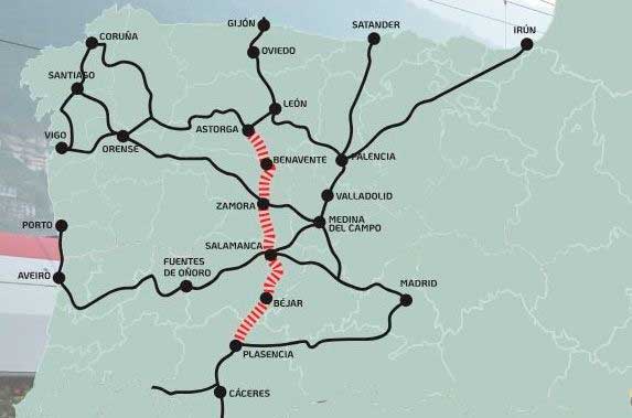 Trazado de la Ruta de la Plata, que podría verse favorecida del mayor gasto militar. | L.N.C. Trazado de la Ruta de la Plata, que podría verse favorecida del mayor gasto militar. | L.N.C.