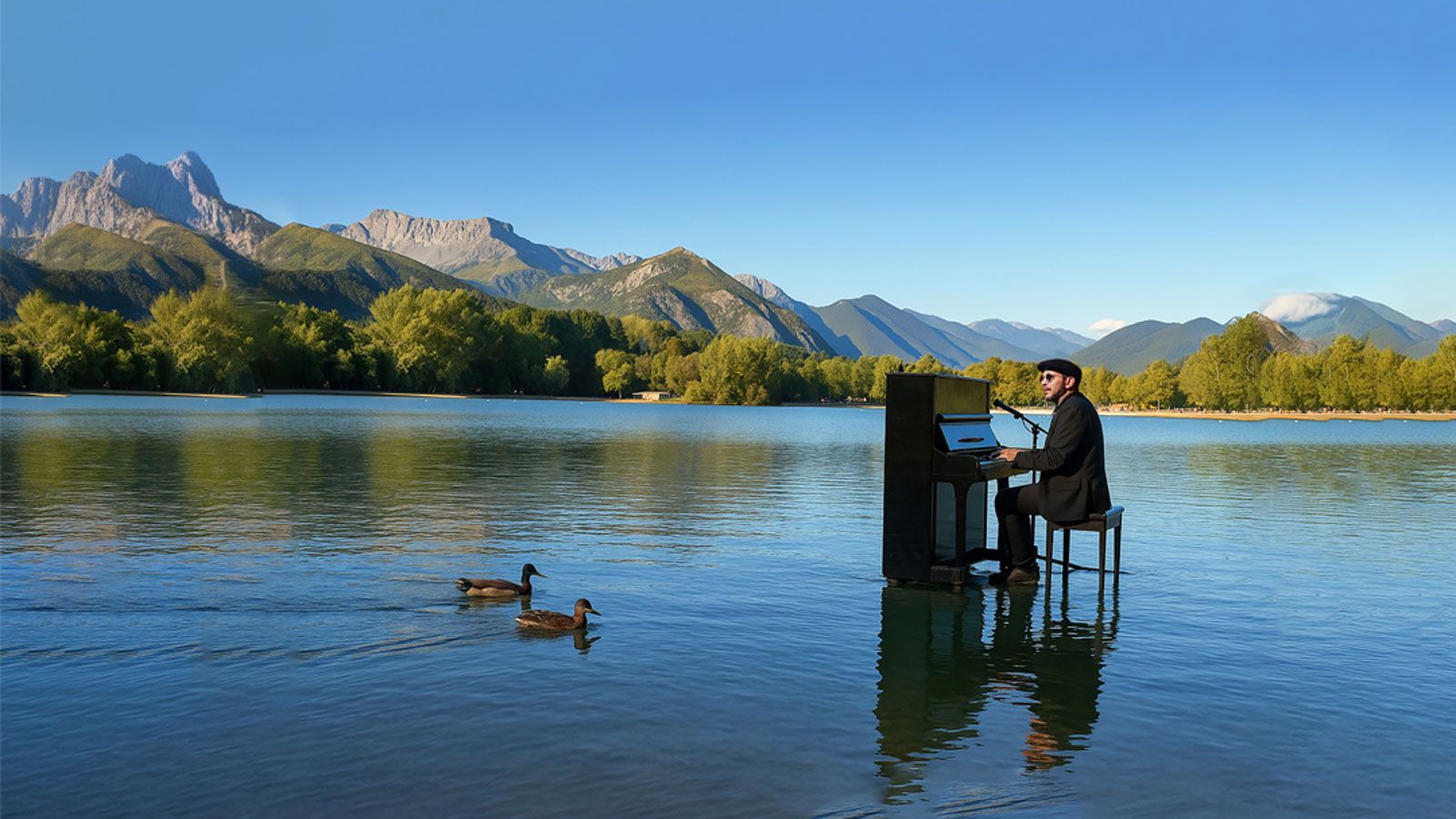 Imagen de archivo de un concierto de piano flotante.