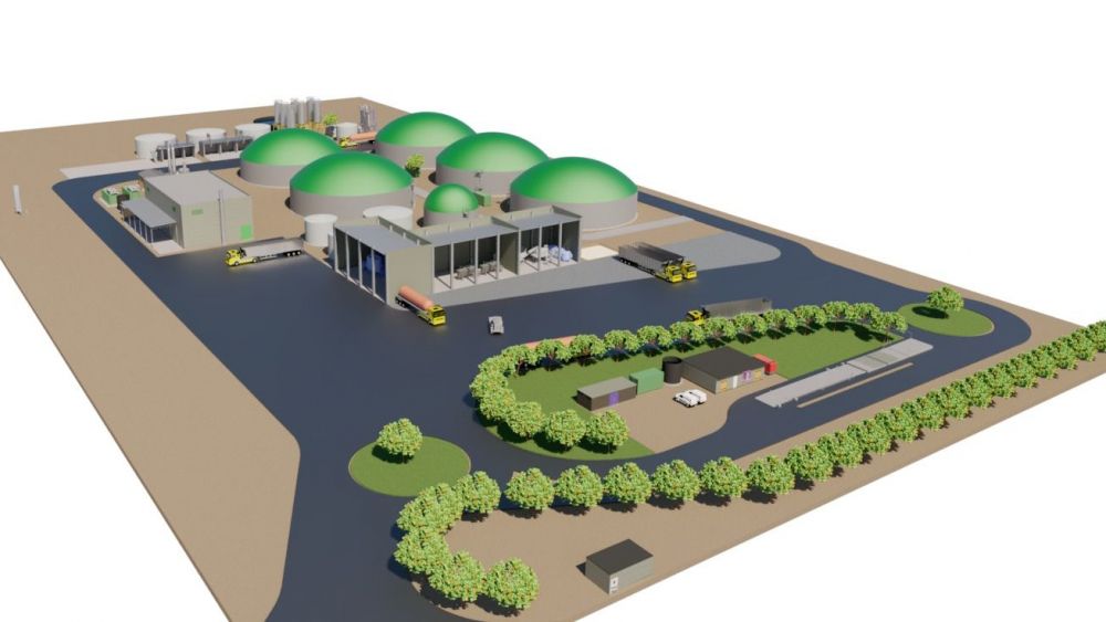 Imagen del proyecto de la futura planta de biometano de Genia Bioenergy en Valencia de Don Juan. | L.N.C.
