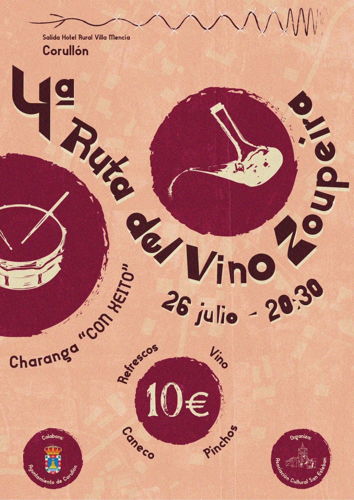 Cartel de la IV Ruta del Vino en Corullón.