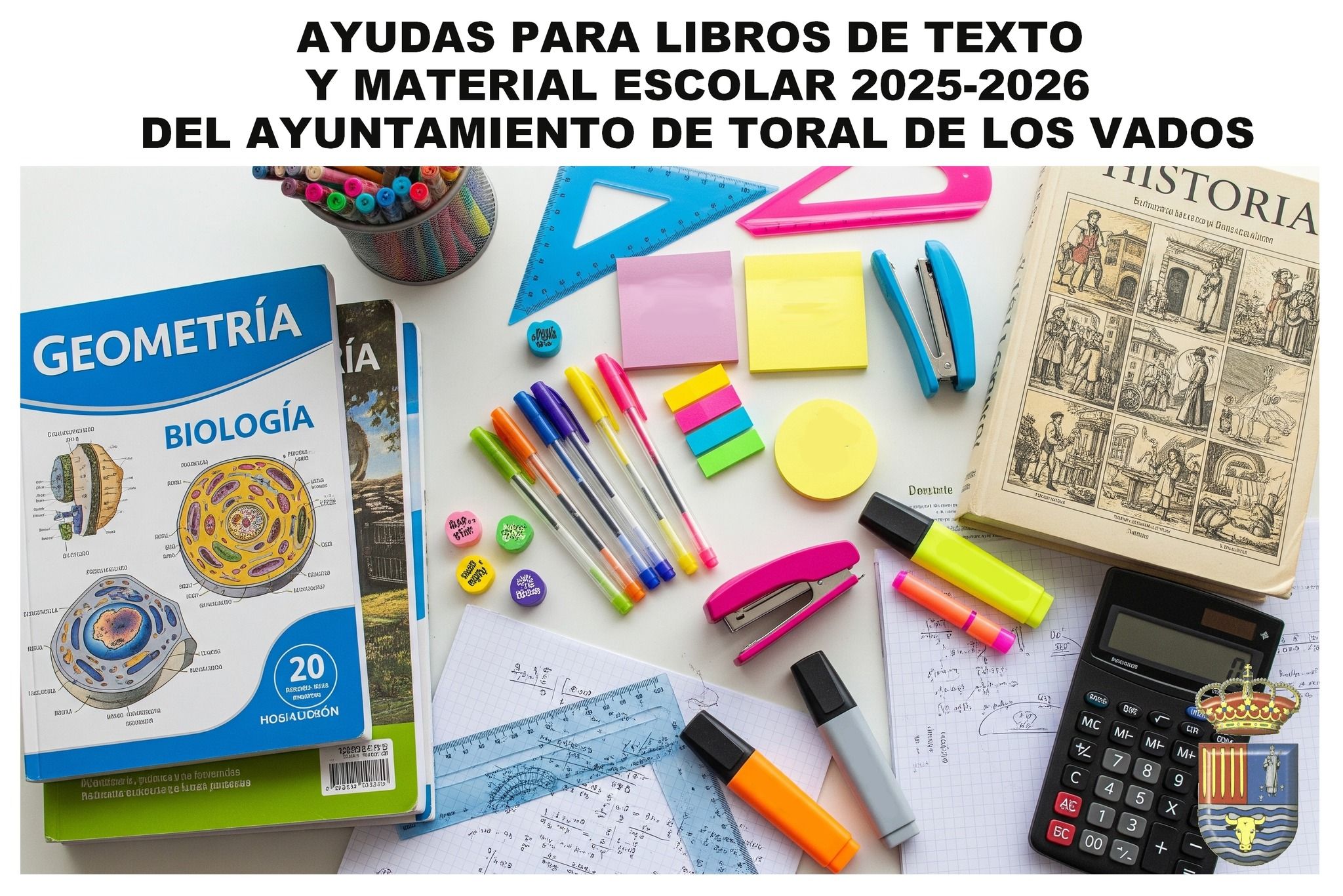 Cartel sobre las ayudas de libros de texto.
