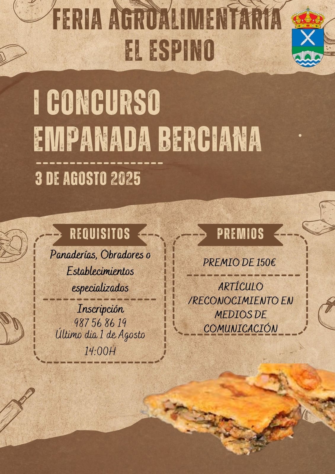 Cartel del concurso de empanada berciana en El Espino.