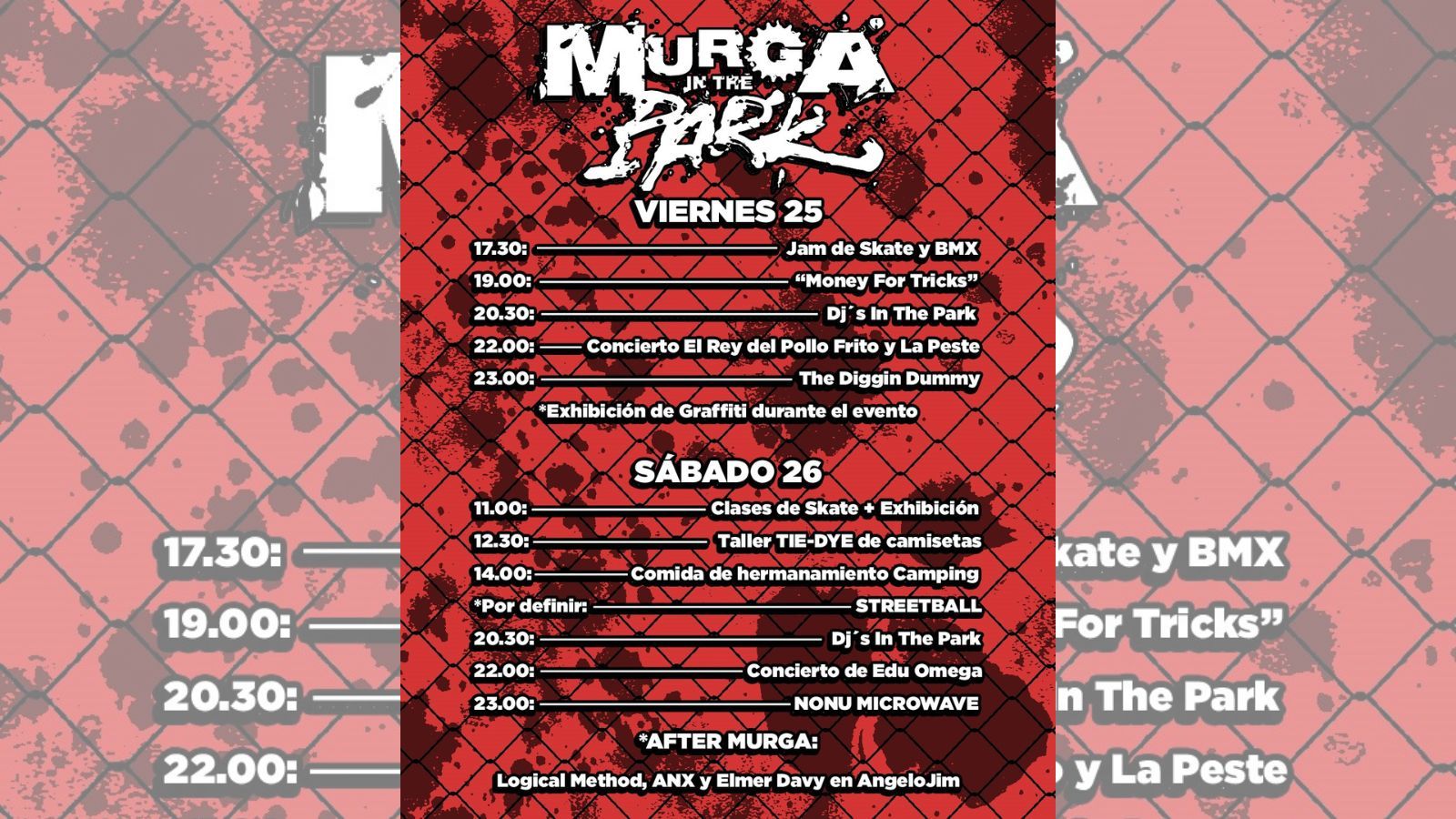 Cartel de la primera edición del festival Murga in the Park de Veguellina de Órbigo.