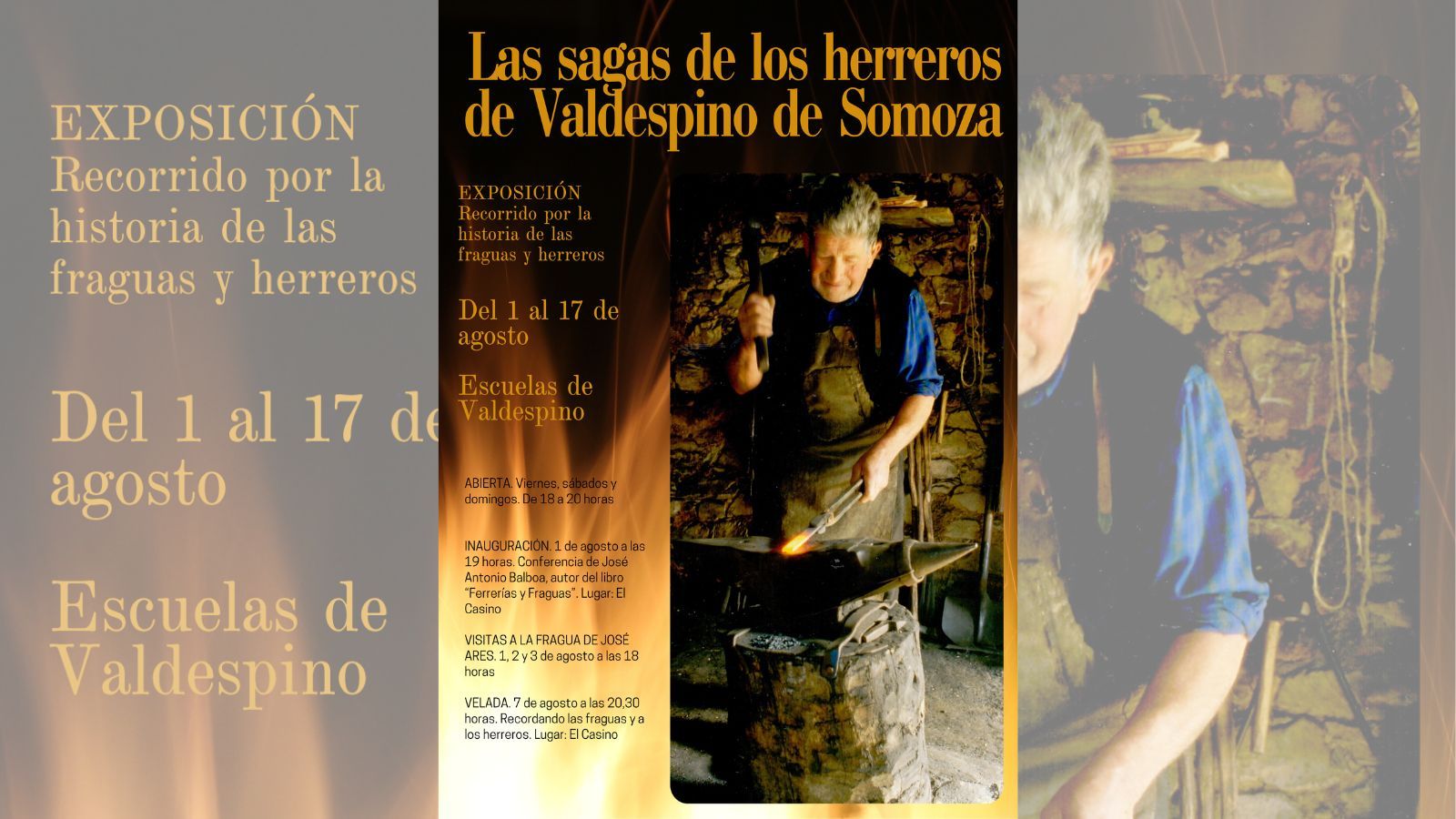 El cartel de la exposición en Valdespino de Somoza.