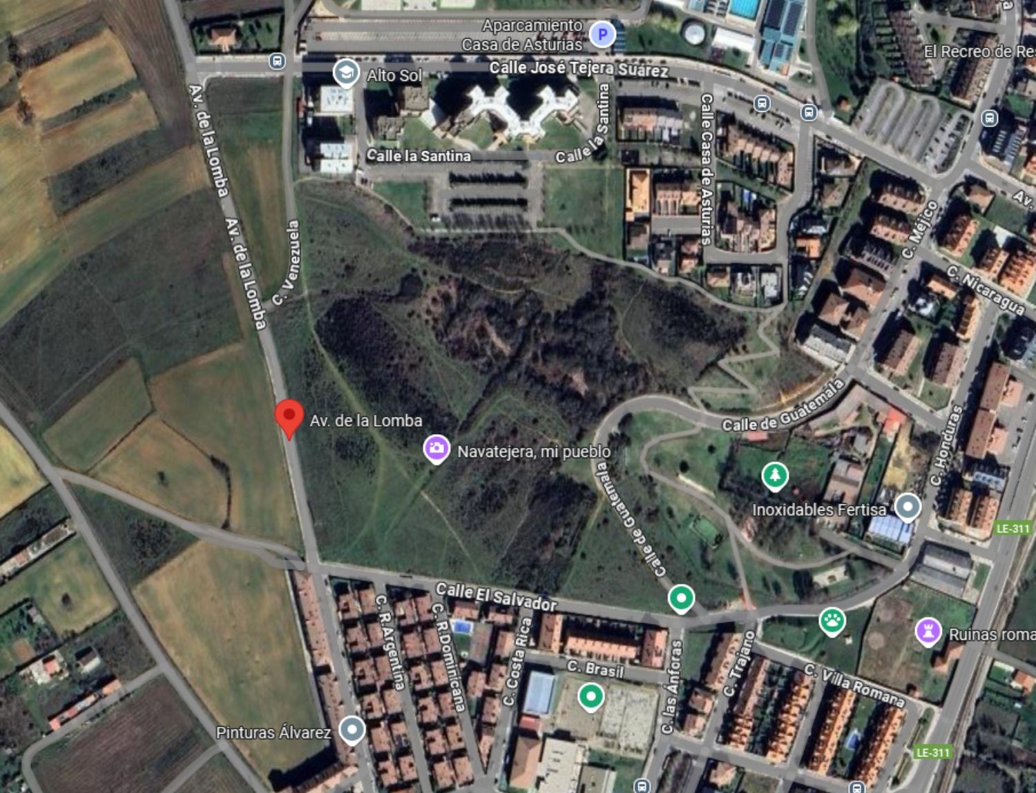 Imagen del mapa de calle la lomba de Navatejera 