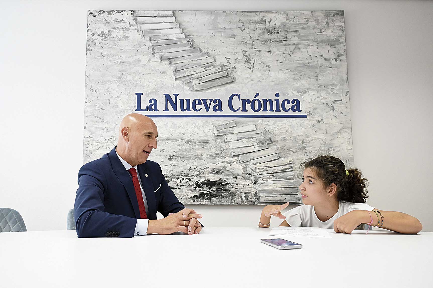 Un instante de la entrevista con José Antonio Diez. |SAÚL ARÉN