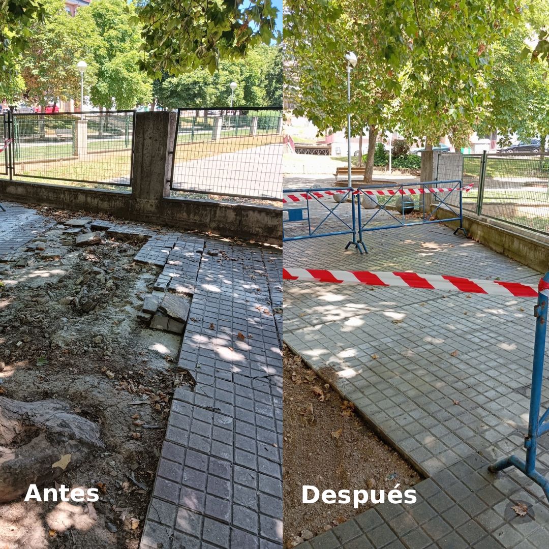 Obras en la calle Nicolás de Brujas.