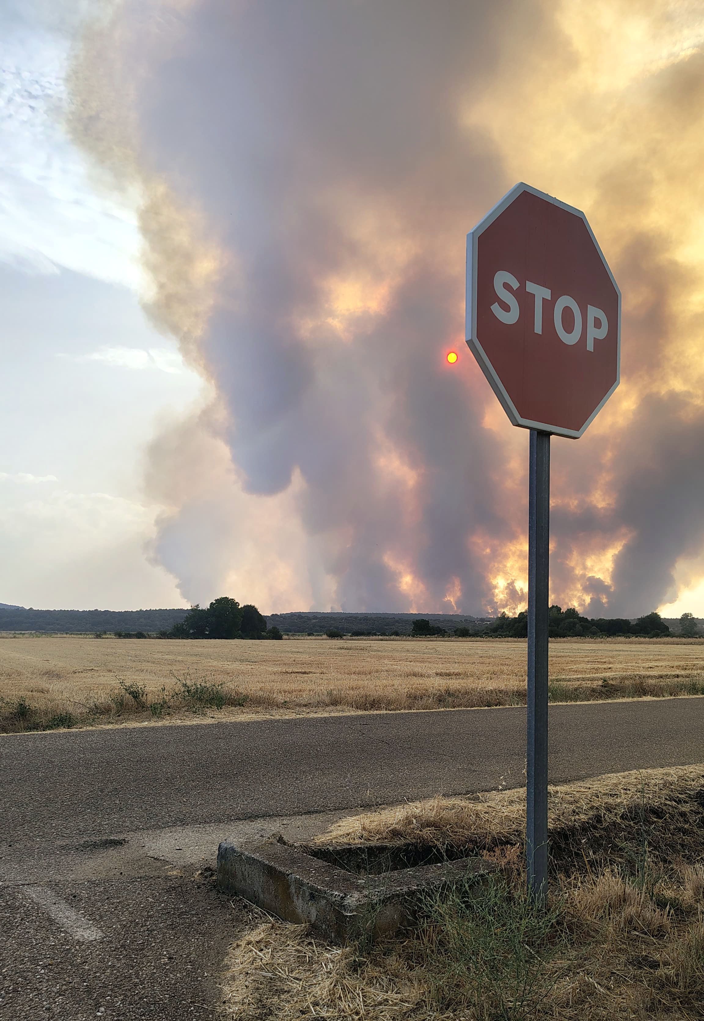Imagen del incendio del incendio forestal de Molezuelas de la Carballeda, que se originó en Zamora y ha cruzado a León. | JAVIER LÓPEZ (ICAL)