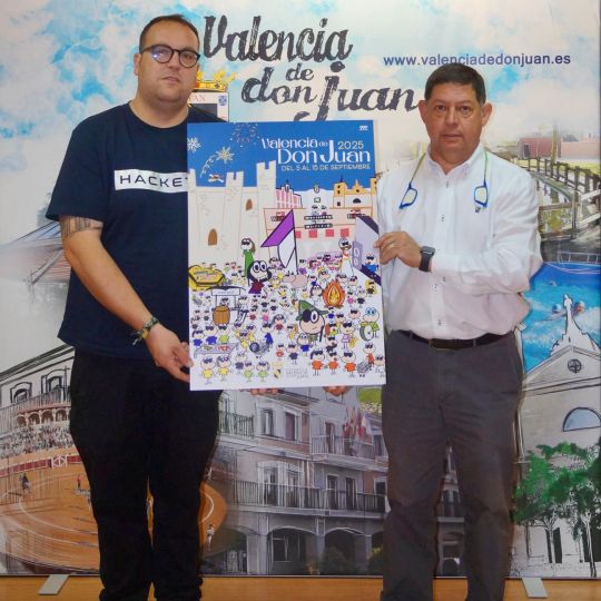 Iván Martínez Pellitero y José Jiménez presentando el cartel de las fiestas. | L.N.C.