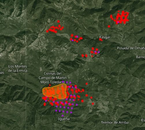 La situación que desvela el satélite de la zona del fuego es preocupante.