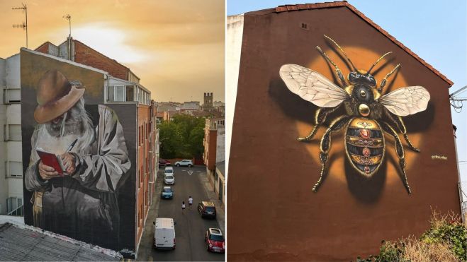 La obra del artista inglés Liam Bononi en una imagen de Carmen Fernández y la obra obra titulalada ‘Queen Bee’ y realizada por Häcko Crâne. La obra del artista inglés Liam Bononi en una imagen de Carmen Fernández y la obra obra titulalada ‘Queen Bee’ y realizada por Häcko Crâne.