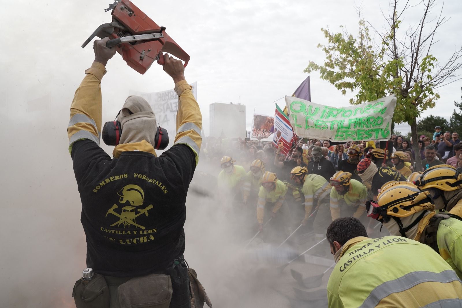Concentración ante las Cortes por la gestión de los incendios de la Junta (6) Concentración ante las Cortes por la gestión de los incendios de la Junta (6)