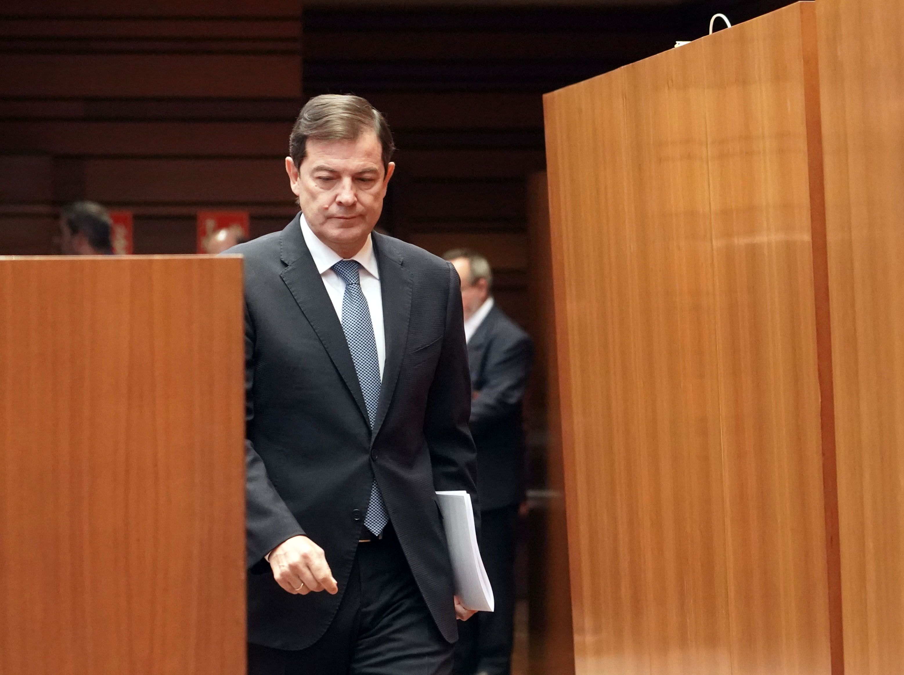 El presidente de la Junta, Alfonso Fernández Mañueco, este viernes en las Cortes de Castilla y León. | ICAL El presidente de la Junta, Alfonso Fernández Mañueco, este viernes en las Cortes de Castilla y León. | ICAL