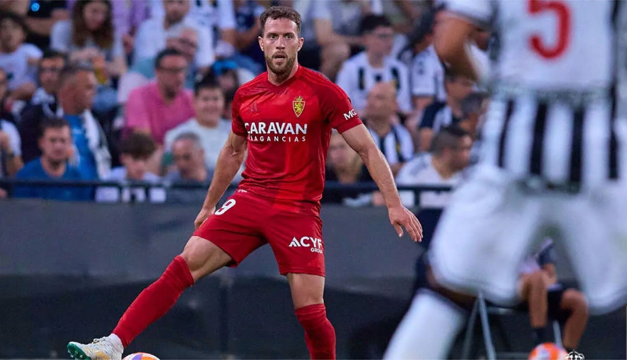 Calero, durante un partido con el Zaragoza. | REAL ZARAGOZA