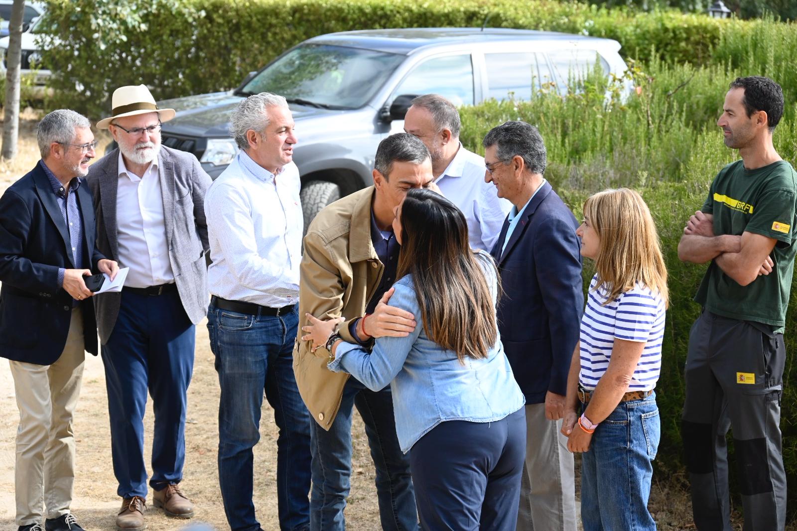 Pedro Sánchez, en su visita a la BRIF de Tabuyo del Monte