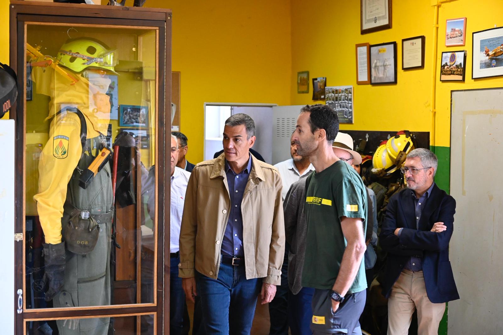 Pedro Sánchez, en su visita a la BRIF de Tabuyo del Monte